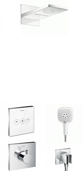 Душевая система скрытого монтажа с термостатом Hansgrohe Select 1576+28433 хром/белый 1576+28433 - фото 106840