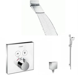 Душевая система скрытого монтажа с термостатом Hansgrohe Select 157384+26442 хром/белый 157384+26442 - фото 106973