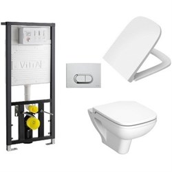 Комплект унитаз с инсталляцией VITRA S20 9004B003-7204 с крышкой микролифт 17173 - фото 116635