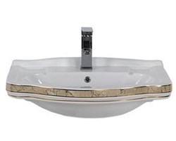 Раковина подвесная Creavit Klasik KL065.000E0 на 65 см декор ДИАГОНАЛЬ БЕЖ 17580 - фото 119576