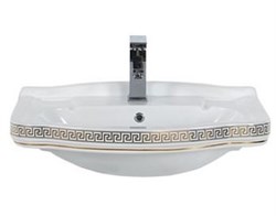 Раковина подвесная Creavit Klasik KL065.000W0 на 65 см декор версаче золото 17582 - фото 119591