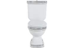 Унитаз напольный-компакт Creavit Klasik KL310.001X0+KC4020 декор ВЕРСАЧЕ ХРОМ 17596 - фото 119674