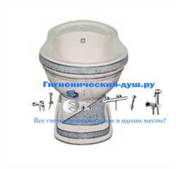 Биде напольное CREAVIT KLASIK KL500.000I0 декор ДИАГОНАЛЬ СЕРЫЙ 17729 - фото 120965
