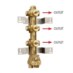Скрытая часть термостата Bossini HighFlow Z030202000 на 3 потребителя 19607 - фото 128266