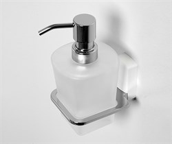 Дозатор для жидкого мыла стеклянный, 300 ml WasserKraft Leine K-5099WHITE 20772 - фото 136684