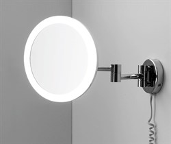 Зеркало с LED-подсветкой, 3-х кратным увеличением WasserKraft K-1004 21549 - фото 140475