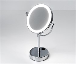 Зеркало с LED-подсветкой двухстороннее, стандартное и с 3-х кратным увеличением WasserKraft K-1005 21551 - фото 140487