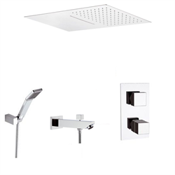 Душевая система с термостатом Remer QUBIKA THERMO QT 93 350 UF91CA хром 22886 - фото 147617