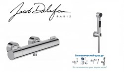 Гигиенический душ с термостатом Jacob Delafon Cuff E3703597258-CP хром 23040 - фото 148868