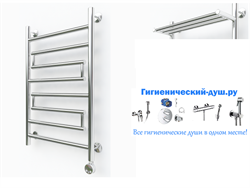 Полотенцесушитель электрический с полкой Ganzer G1-EL с терморегулятором хром  26730 - фото 169055