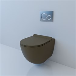 Унитаз подвесной безободковый ESBANO - GARCIA (Matt Coffee) с крышкой микролифт 26809 - фото 169522