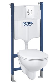 Комплект инсталляция и унитаз подвесной безободковый GROHE Solido 39419000 28148 - фото 176877