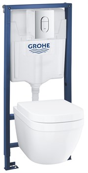 Комплект инсталляция и унитаз подвесной безободковый GROHE Solido Compact 39536000 28151 - фото 176915