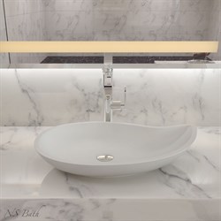 Раковина накладная NS Bath NST-6538G на 65 см белая глянцевая 29657 - фото 186139