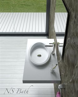 Раковина столешница NS Bath NSS-1052G на 100 см белая глянцевая 29709 - фото 186420