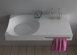 Раковина столешница NS Bath NSS-9048M на 90 см белая матовая 29711 - фото 186430