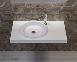 Раковина столешница NS Bath NSS-9051G на 90 см белая глянцевая 29718 - фото 186458