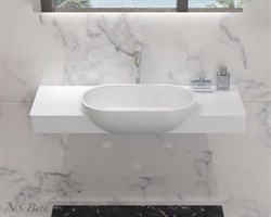 Раковина столешница NS Bath NSS-1043G на 100 см белая глянцевая 29722 - фото 186484