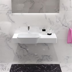 Раковина столешница NS Bath NSS-9045G на 90 см белая глянцевая 29725 - фото 186499
