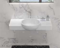 Раковина столешница NS Bath NSS-9052G на 90 см белая глянцевая 29726 - фото 186510