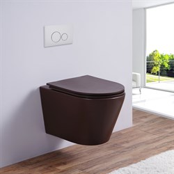 Унитаз подвесной безободковый ESBANO - CLAVEL (Matt Coffee) 29843 - фото 187353