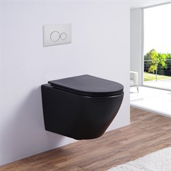 Унитаз подвесной безободковый ESBANO - AZALEA (Matt Black) 29846 - фото 187359