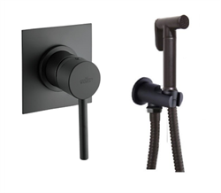 Гигиенический душ скрытого монтажа Webert Elio EL 880101KIT черный матовый 29934 - фото 187772