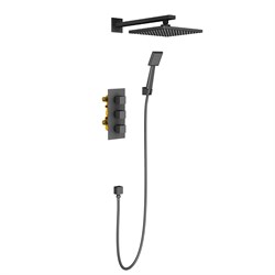 Душевая система скрытого монтажа с термостатом Timo Tetra-Thermo SX-0179/03SM Черный матовый 30657 - фото 192762