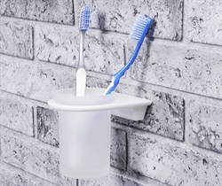 Стакан для зубных щеток стеклянный Wasserkraft Kammel K-8328WHITE 30788 - фото 193940