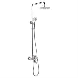 Душевая система MELANA-F610307 Stello нерж.сталь, с тропическим душем, лейкой и смесителем М0118 - фото 200443