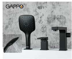 Смеситель на борт ванны GAPPO Fatura G1117-6 черный матовый 39429 - фото 210609
