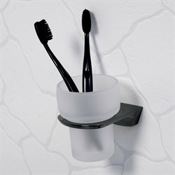 Стакан для зубных щеток стеклянный Wasserkraft Glan K-5128 черный 40093 - фото 215609