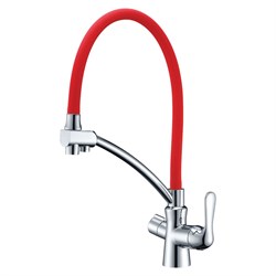 Смеситель для кухонной мойки Lemark Comfort LM3070C-Red хром/красный 337794 - фото 217346