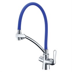 Смеситель для кухонной мойки Lemark Comfort LM3070C-Blue хром/голубой 337796 - фото 217348