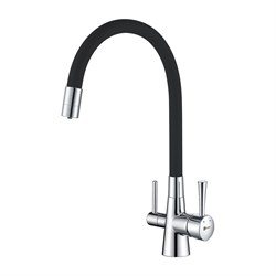 Смеситель для кухни с подключением к фильтру с питьевой водой Lemark Comfort LM3075C хром/черный 338279 - фото 218016