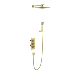 Душевая система скрытого монтажа с термостатом Timo Tetra-Thermo SX-0179/17SM Золото матовое 41315 - фото 218964