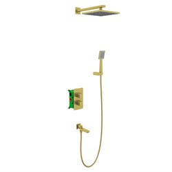 Душевая система скрытого монтажа с термостатом Timo Petruma SX-5049/17SM Золото матовое 41328 - фото 219180