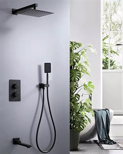 Душевая система с термостатом скрытого монтажа ALMAes Weber TVZ-0808 черная матовая 41629 - фото 222017