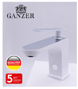 Смеситель для раковины GANZER GZ 26011-F белый/хром 42093 - фото 226377