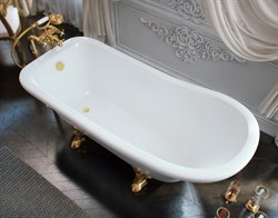 Ванна из литьевого мрамора Эстет Царская 150x73 см с бронзовыми ножками 42363 - фото 228950