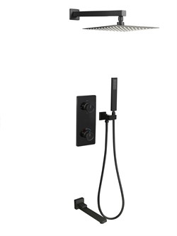 Душевая система с термостатом скрытого монтажа ALMAes Tiber TVZ-8805 черная матовая 42427 - фото 229439