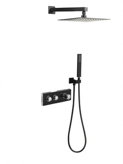 Душевая система с термостатом скрытого монтажа ALMAes Olef TVZ-0898 черная матовая 42431 - фото 229544
