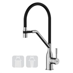 СМЕСИТЕЛЬ ДЛЯ КУХНИ С ГИБКИМ ИЗЛИВОМ FRAP H97 F4497-9 42767 - фото 232435