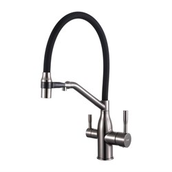СМЕСИТЕЛЬ ДЛЯ КУХНИ С ГИБКИМ ИЗЛИВОМ FRAP F4397-9 42827 - фото 232914