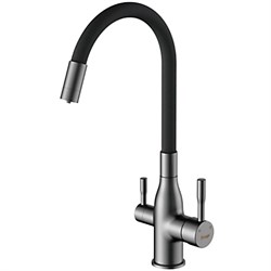СМЕСИТЕЛЬ ДЛЯ КУХНИ С ГИБКИМ ИЗЛИВОМ FRAP H69 F4396-15 42881 - фото 233486