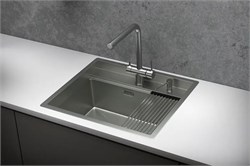 стальная кухонная мойка Granula KITCHEN SPACE KS-6051 матовая стальная 43631 - фото 242470