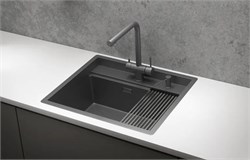 стальная кухонная мойка Granula KITCHEN SPACE KS-6051 графит матовый 43633 - фото 242484
