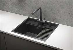 стальная кухонная мойка Granula KITCHEN SPACE KS-6051 черная матовая 43634 - фото 242493