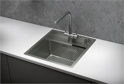 стальная кухонная мойка Granula KITCHEN SPACE KS-5051 сталь матовая 43640 - фото 242541