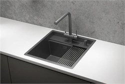 стальная кухонная мойка Granula KITCHEN SPACE KS-5051 графит матовый 43642 - фото 242555
